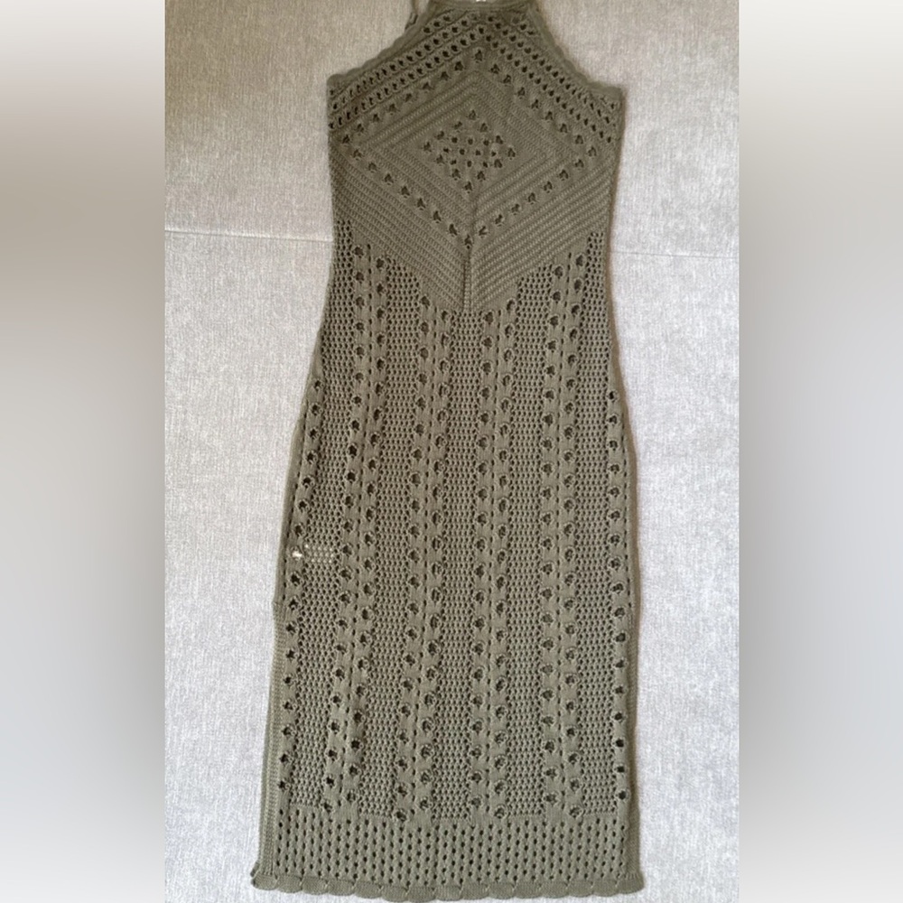 Aerie Olive Midi Knit Dress EUC